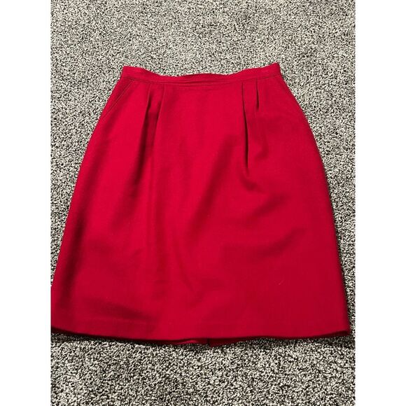 Sag Harbor 100% wool‎ skirt red size 12 vintage - Picture 1 of 3